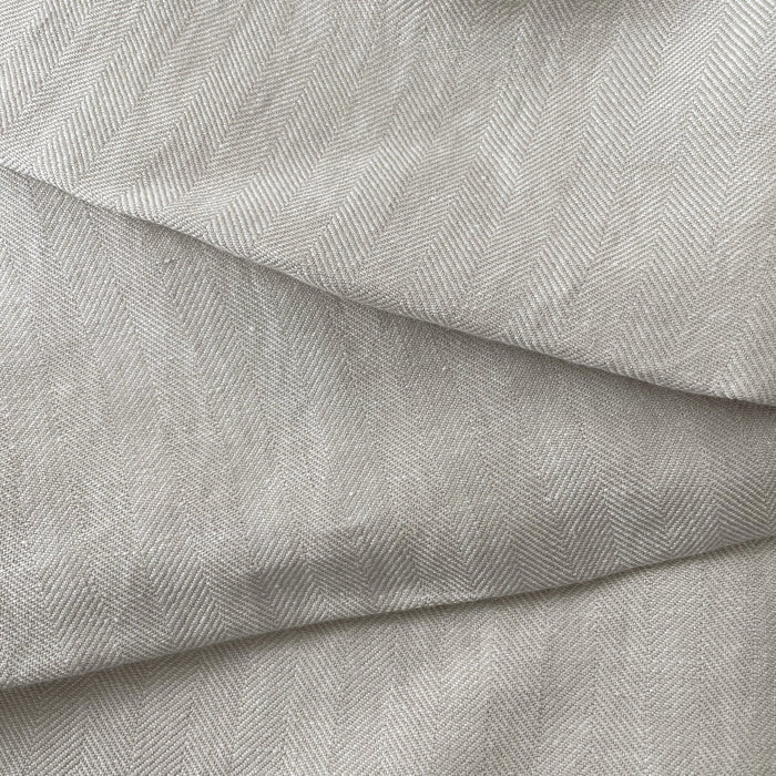 Linen Fabric HBT Herringbone Twill 6862 - The Linen Lab - Beige