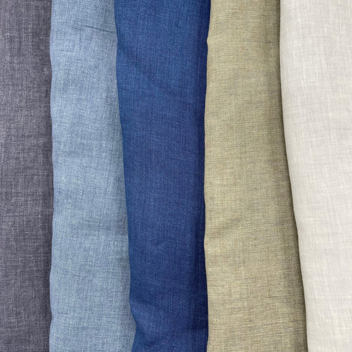 Linen Fabric Medium Weight Soft Touch 14S 6220 6600 6366 7369 - The Linen Lab - Blue