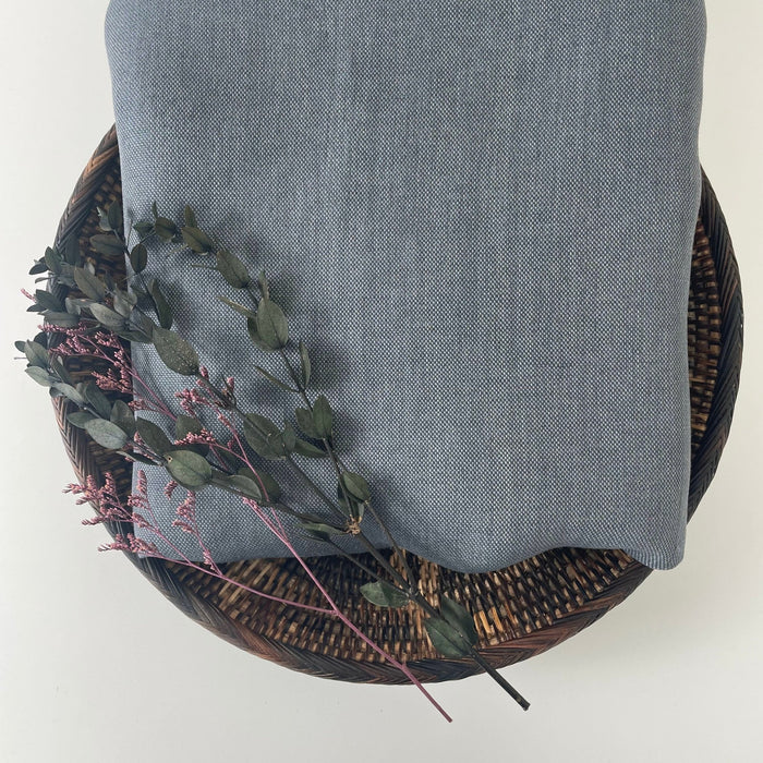 Linen Natural Grey Dot Fabric 7288 7438 - The Linen Lab - Grey