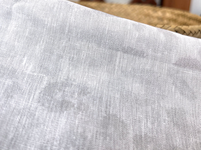 Linen Rayon Blend Fabric | Double-Sided Silver Foil Leopard Print | Lightweight White 8394