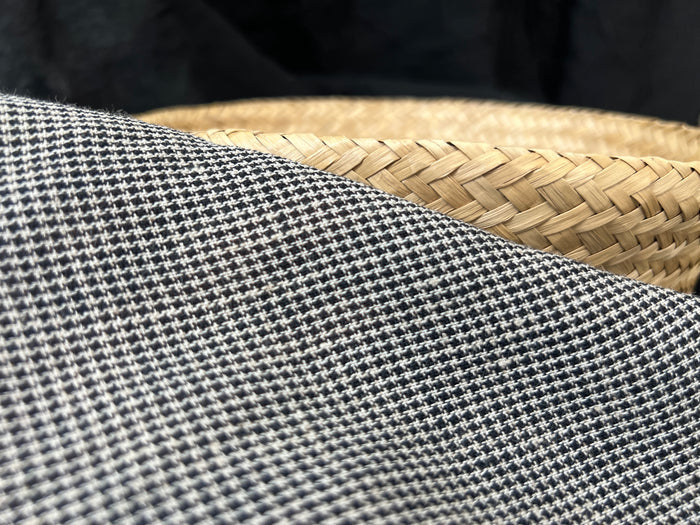 Linen Rayon Micro Houndstooth Fabric – Pre-Washed Starcheck 8385