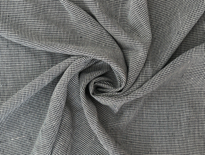 Linen Rayon Micro Houndstooth Fabric – Pre-Washed Starcheck 8385