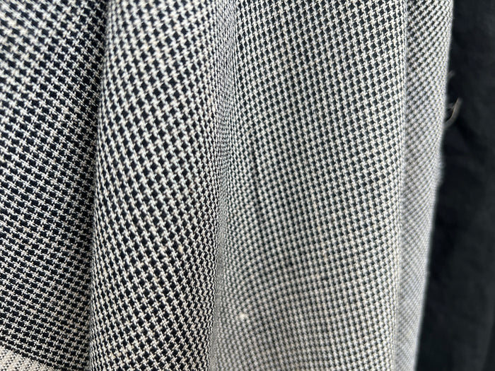 Linen Rayon Micro Houndstooth Fabric – Pre-Washed Starcheck 8385