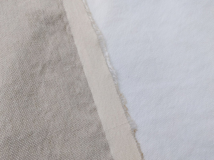 Linen Rayon PU Stretch Dobby Weave Fabric 6643 6644 - The Linen Lab - White