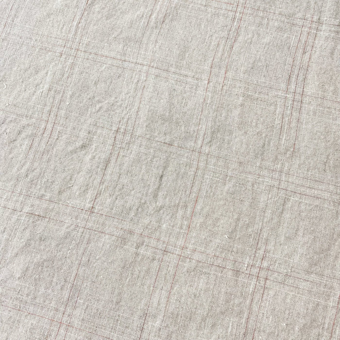 Linen Spaced Dyed Check Fabric 7347 - The Linen Lab - 7347 NATURAL