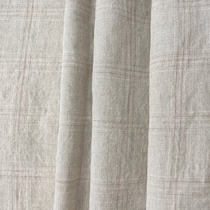 Linen Spaced Dyed Check Fabric 7347 - The Linen Lab - 7347 NATURAL