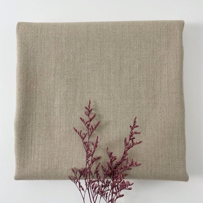 Linen Nylon Wool HBT Fabric 7009 7004 7013 7010 - The Linen Lab - 7010 BEIGE