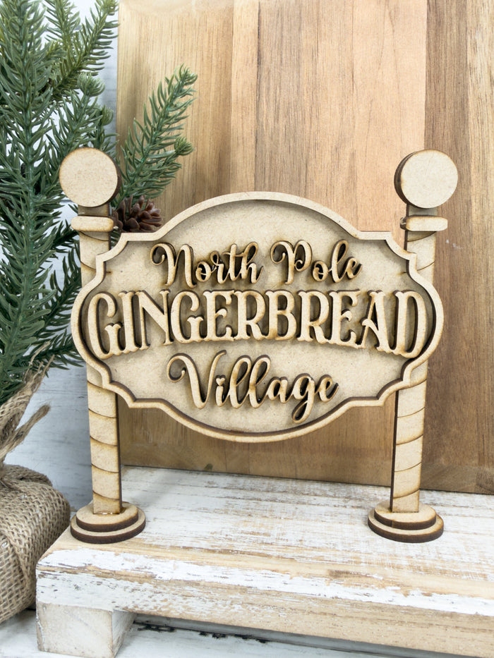 Little Gingerbread Village Sign DIY Kit