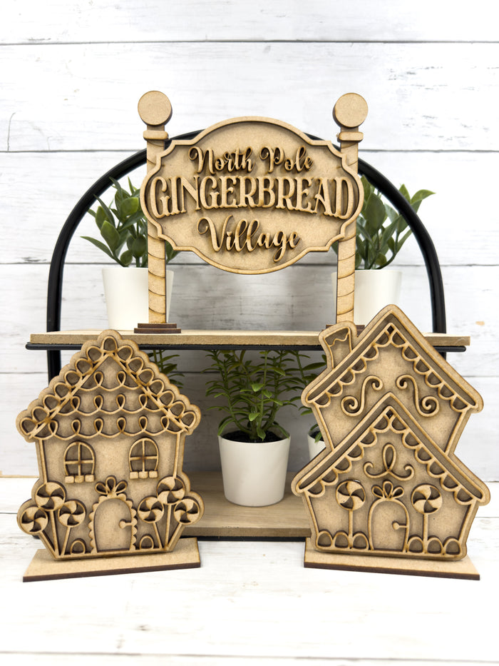 Little Gingerbread Village Sign DIY Kit