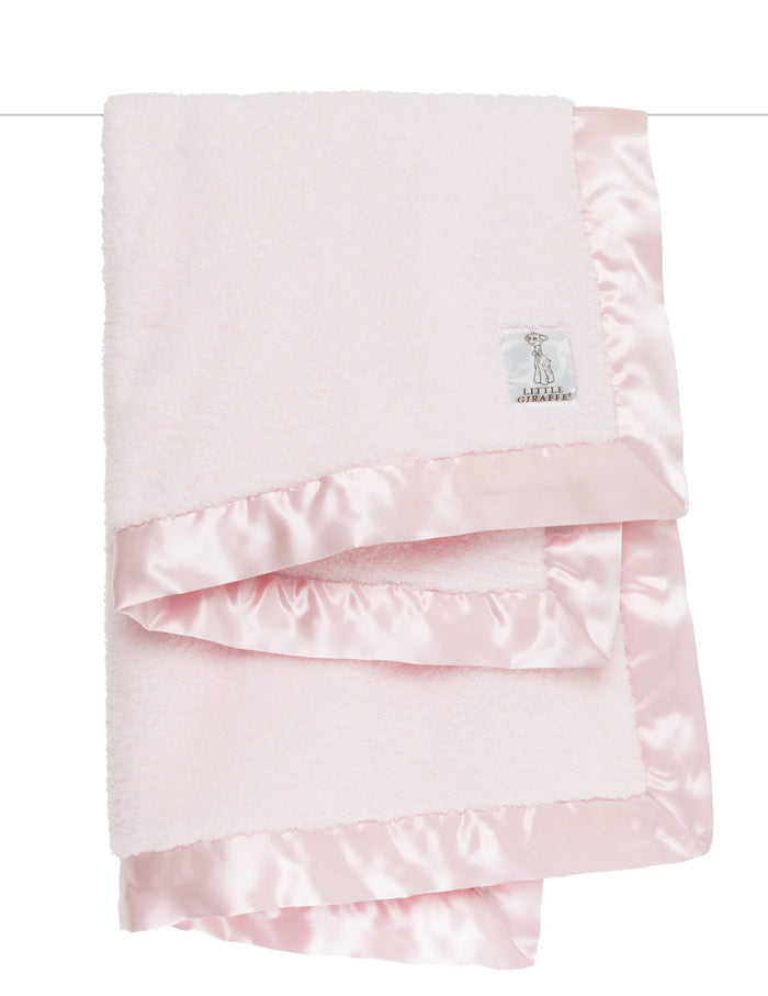 Little Giraffe - Chenille Baby Blanket - Pink