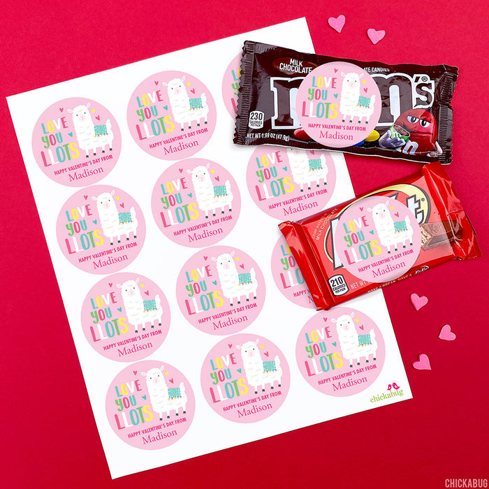 Llama Valentine's Day Stickers