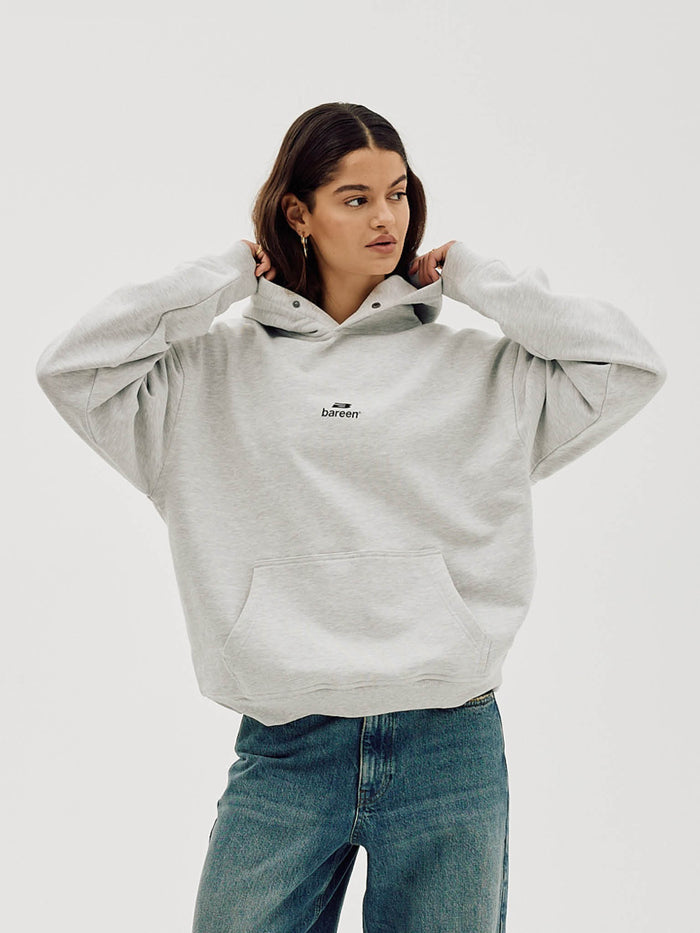 Logo Oversize Hoodie, Women - Cloudy Grey