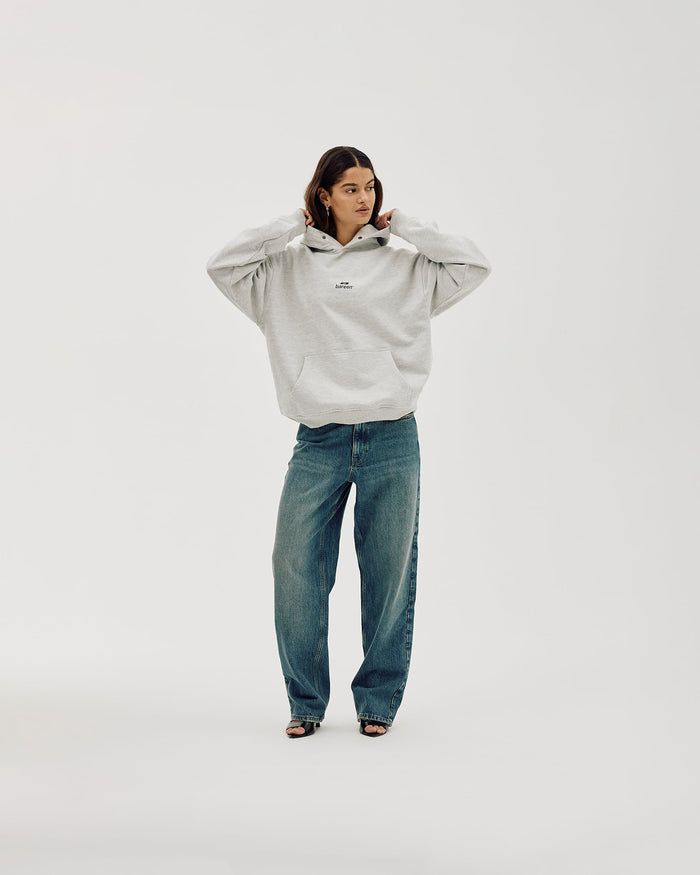 Logo Oversize Hoodie, Women - Cloudy Grey