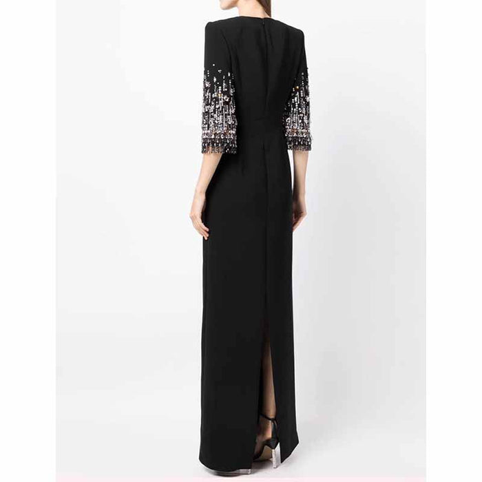 Long Maxi Dress Beads Embroidered Dress Long Prom Gown