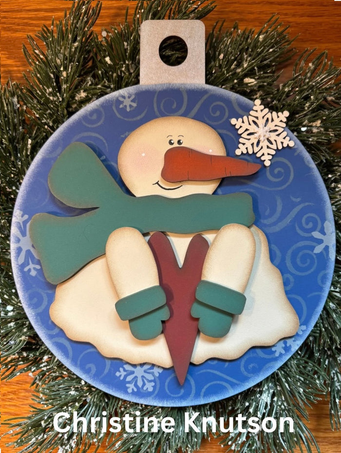 Looking Up Snowman Round Cutting Board DIY Kit