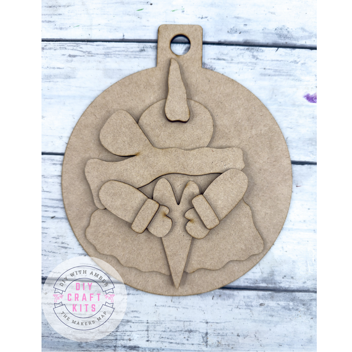 Looking Up Snowman Round Cutting Board DIY Kit