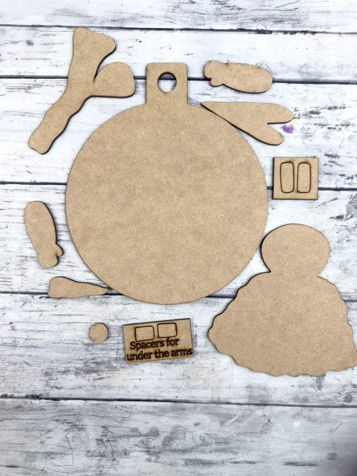 Looking Up Snowman Round Cutting Board DIY Kit
