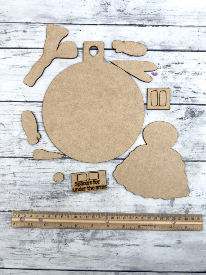 Looking Up Snowman Round Cutting Board DIY Kit