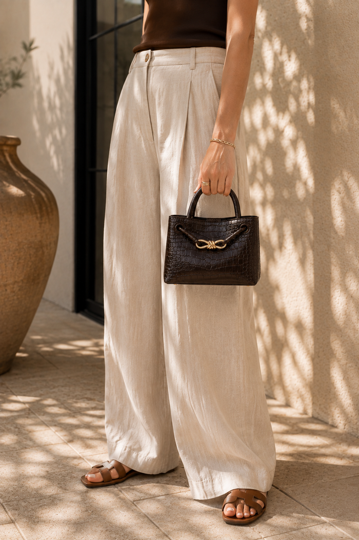 L'Ora D'Oro Chocolate Croc Mini Tote