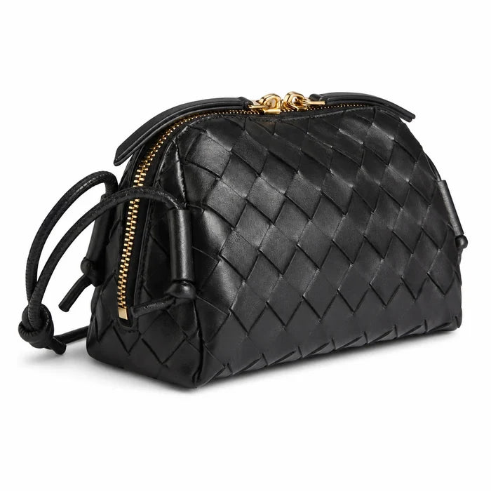 L'Ora D'Oro Weave Black Leather Bag