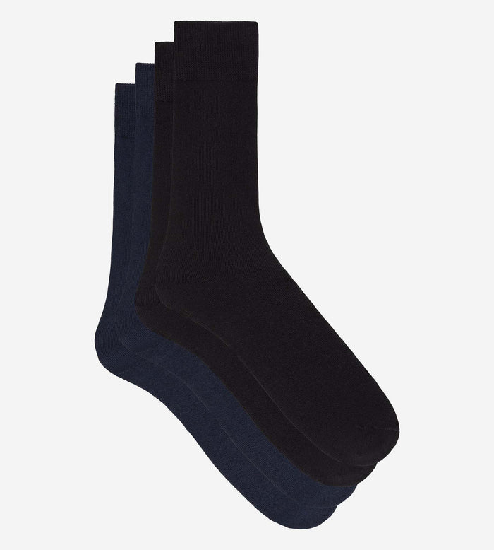 Lot de 2 chaussettes homme coton bleu profond Thermo