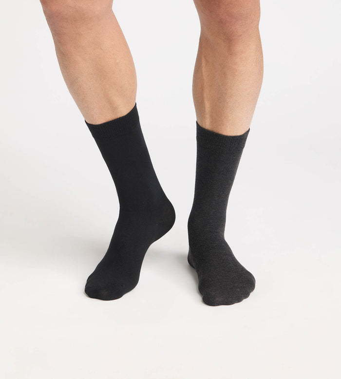 Lot de 2 chaussettes homme coton gris anthracite Thermo