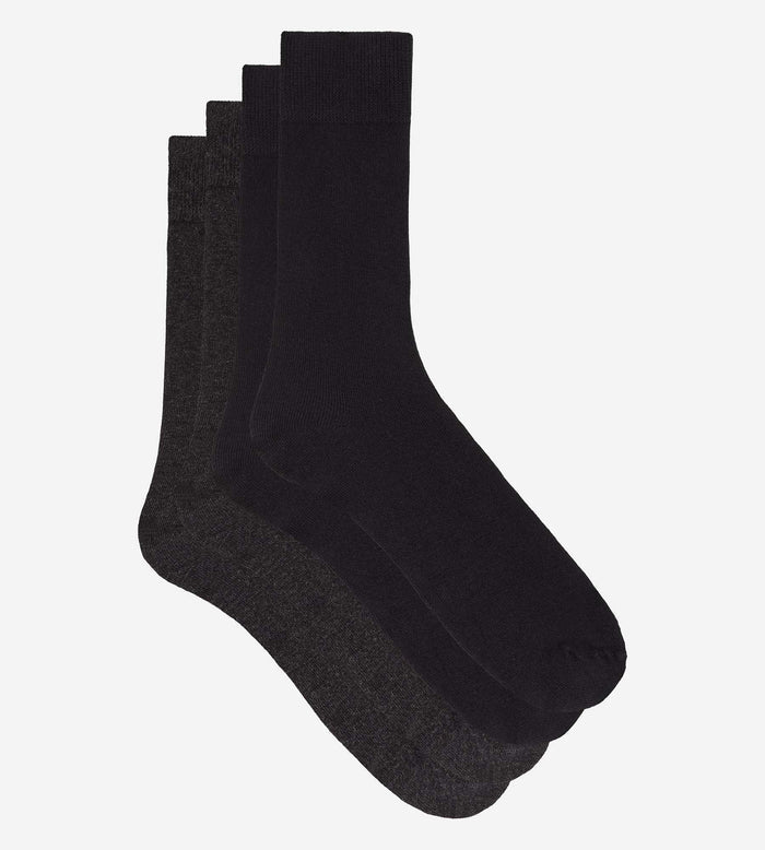 Lot de 2 chaussettes homme coton gris anthracite Thermo