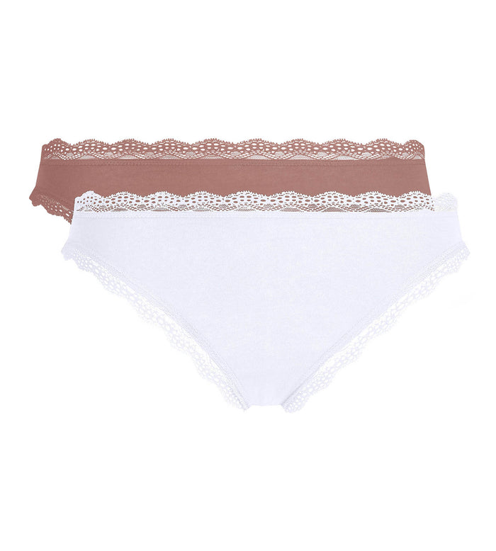 Lot de 2 culottes gris cendre Daily Coton Dentelle