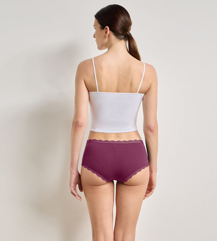 Lot de 2 shortys rose émeraude Daily Coton Dentelle