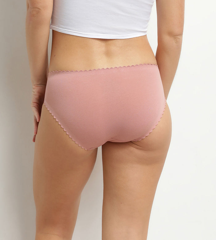 Lot de 2 slips femme coton stretch Marron Rose Body Touch