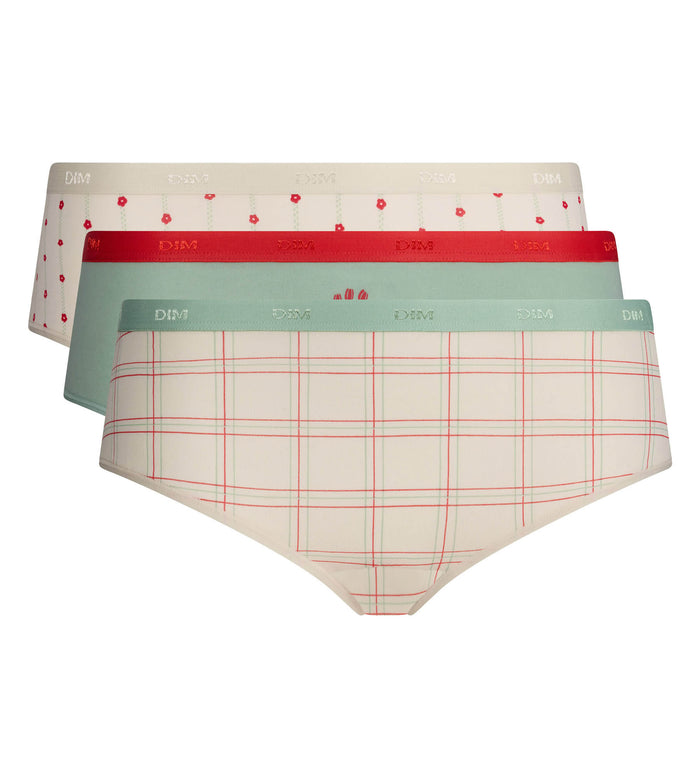 Lot de 3 shortys fleurs douces Les Pockets Coton