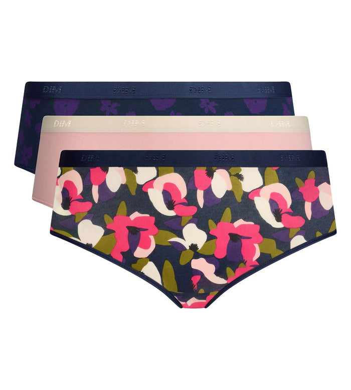 Lot de 3 shortys floral chic Les Pockets Coton