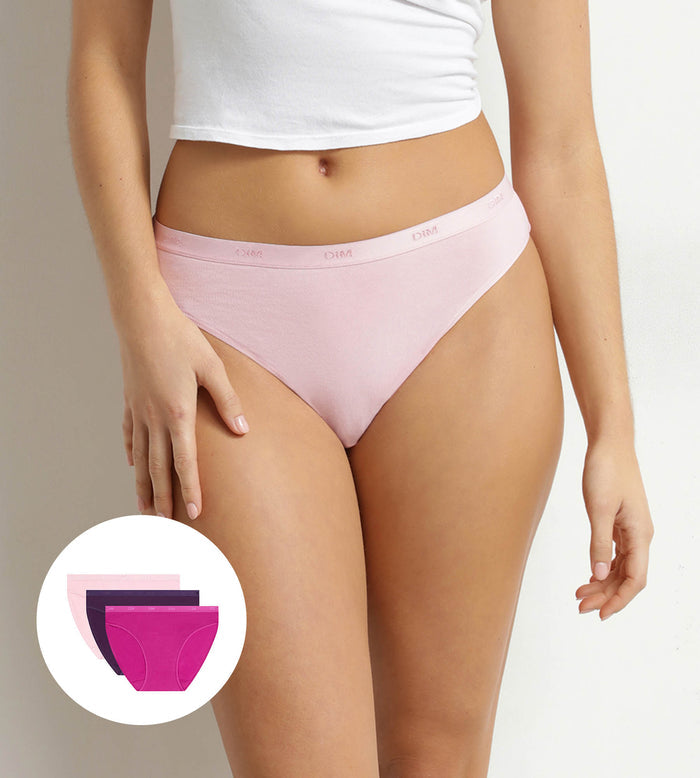 Lot de 3 slips femme coton stretch à message Les Pockets