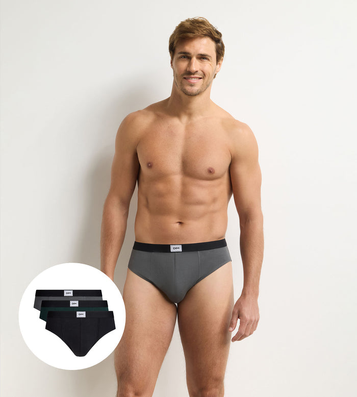 Lot de 3 slips homme noir, vert, gris Ultra Resist