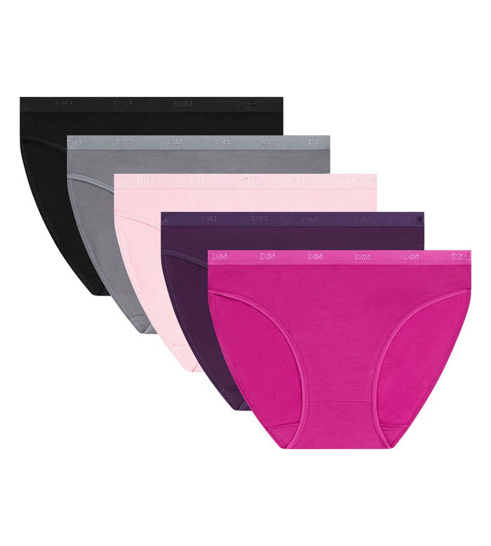 Lot de 5 slips femme coton stretch à message Les Pockets