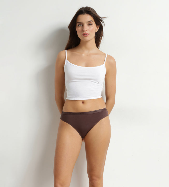Lot de 5 slips femme coton stretch Rouge Les Pockets Ecodim
