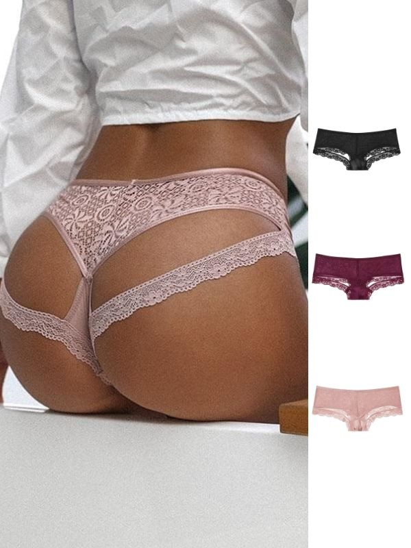 Low Waist Lace Sports Fitness Triangle Panties Thong
