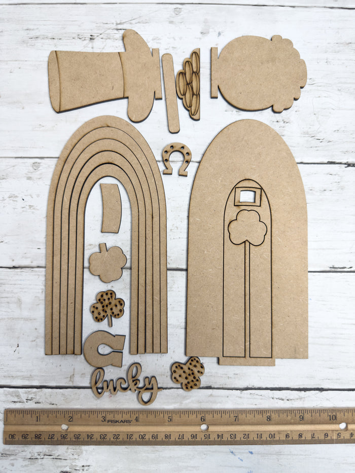 Lucky Gold St. Patrick's Day Trio Insert for Interchangeable Window Base DIY Kit