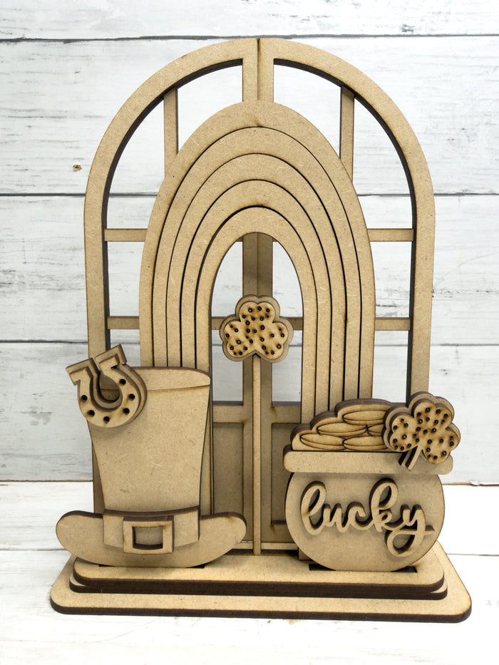 Lucky Gold St. Patrick's Day Trio Insert for Interchangeable Window Base DIY Kit