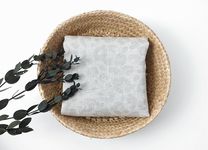 Luxe Safari Elegance: 100% Linen Fabric in Natural Hue with Gold Foil Leopard Print - The Linen Lab - Natural