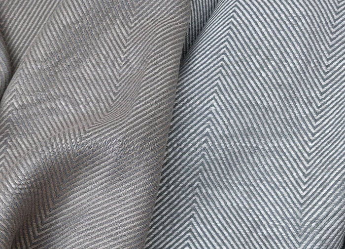 Luxurious Linen-Rayon HBT Fabric: Big Size with Two-Tone Chambray Design 6062 6063 - The Linen Lab - Beige