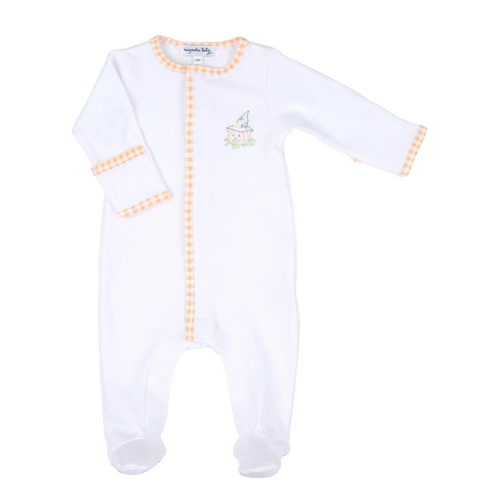 Magnolia Baby - Embroidered Footie - Jack-O-Lantern