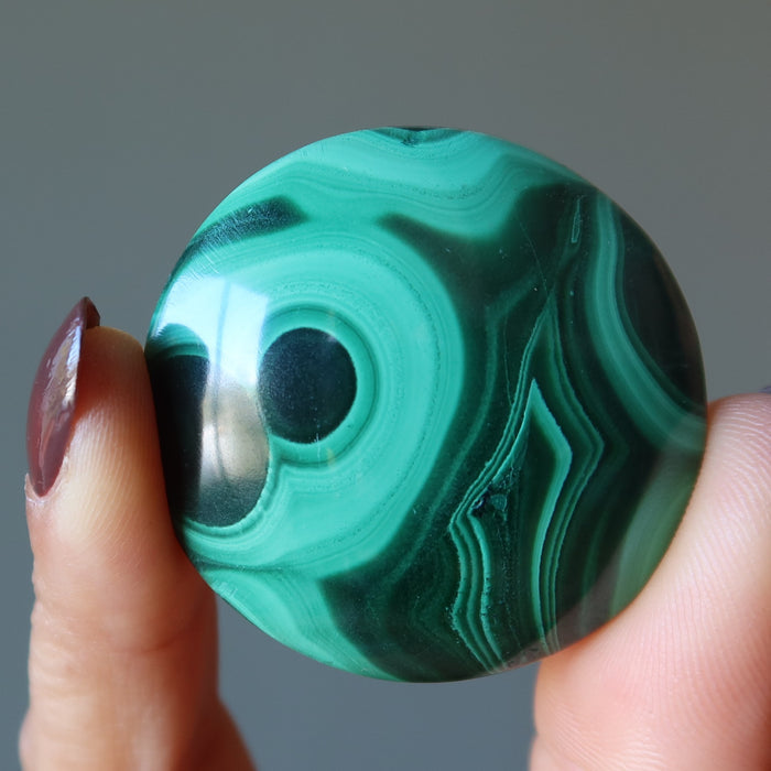 malachite round cabochon