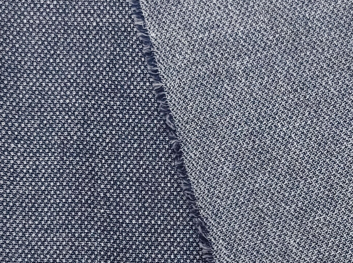 Medium Weight Linen Cotton Polyester Dobby Fabric 4636 - The Linen Lab - Navy(Dark)