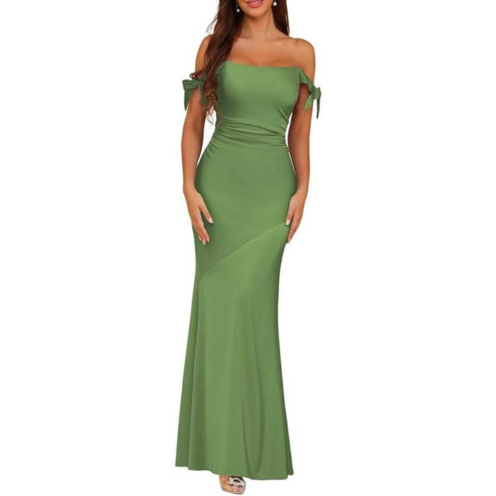 Mermaid Bridesmaid Dresses Satin Long Prom Dress Formal Evening Party Gowns
