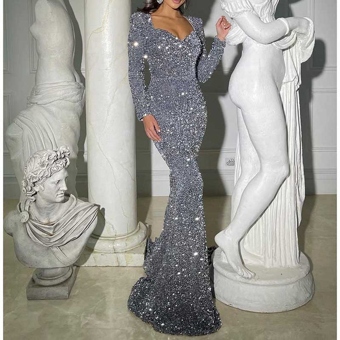 Mermaid Long Sleeves Sparkly Prom Dress – Custom Fit, Tailored & Show-Stopping