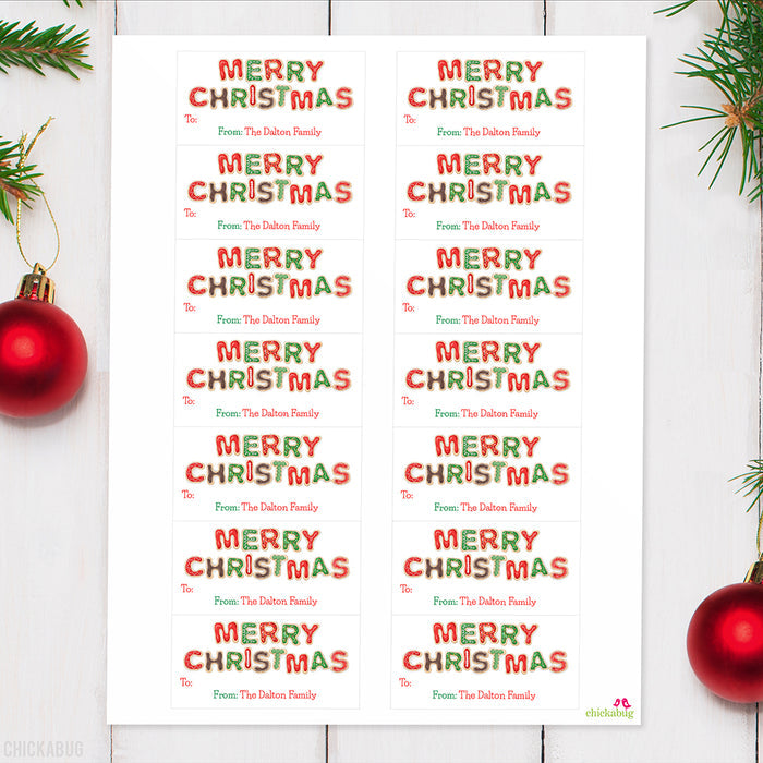 Merry Christmas Cookies Christmas Gift Labels