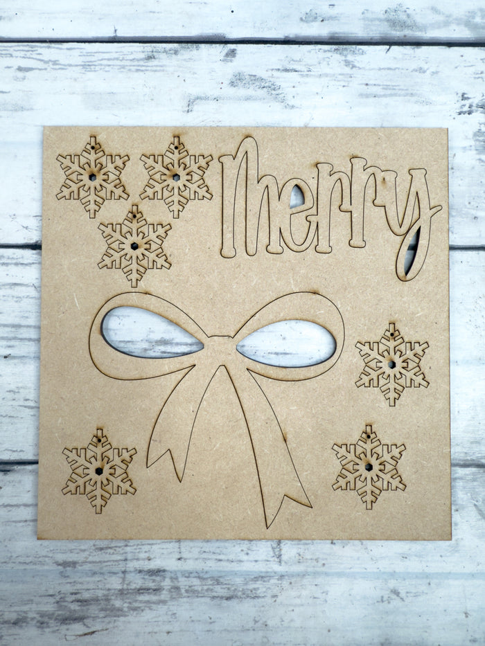 Merry Snowflakes Wooden Embellishments ONLY - Style C