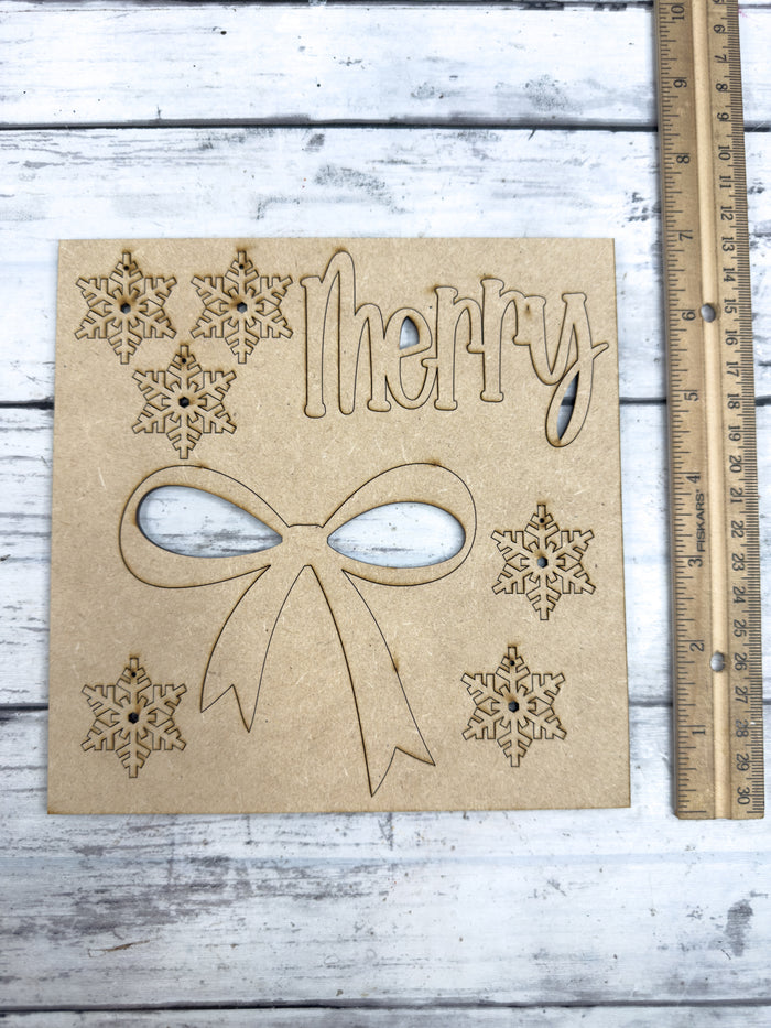 Merry Snowflakes Wooden Embellishments ONLY - Style C