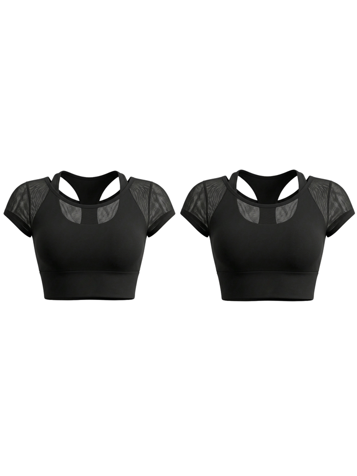Mesh Breathable Yoga Short Sleeves